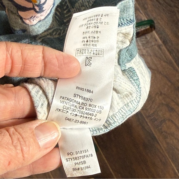 Patagonia Organic Cotton Floral Dress Blue Long Sleeve XL - Picture 8 of 8